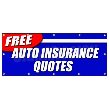 FREE AUTO INSURANCE QUOTES BANNER SIGN car motorcycle homeowner save -  SIGNMISSION, B-120 Free Auto Insurance Quotes